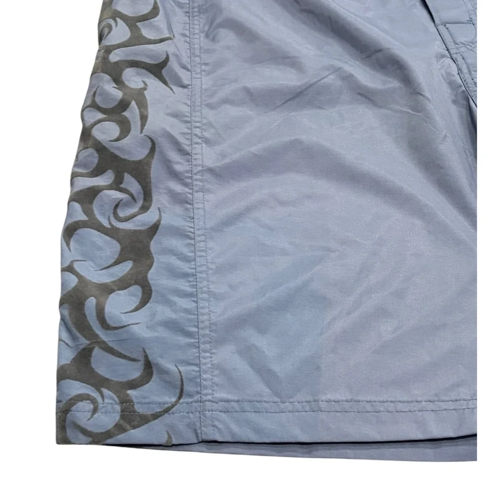 Vintage Y2K Old Navy Mens Blue Tribal Board Shorts Swim Trunks Large Summer NEW